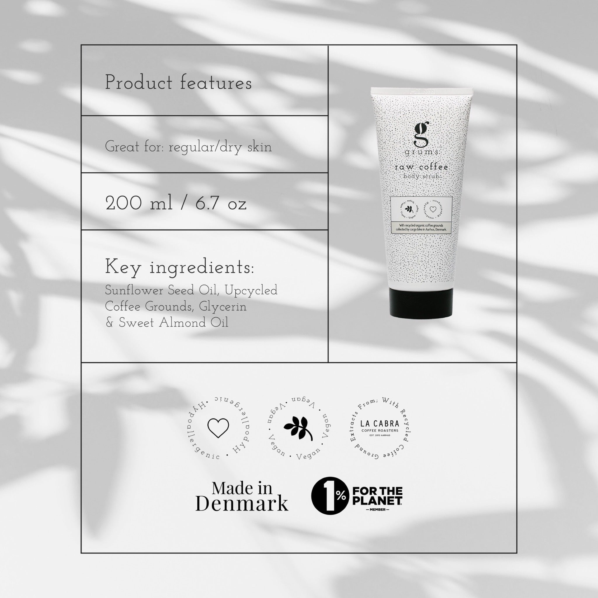 grums raw coffee body scrub - NIMO SKIN